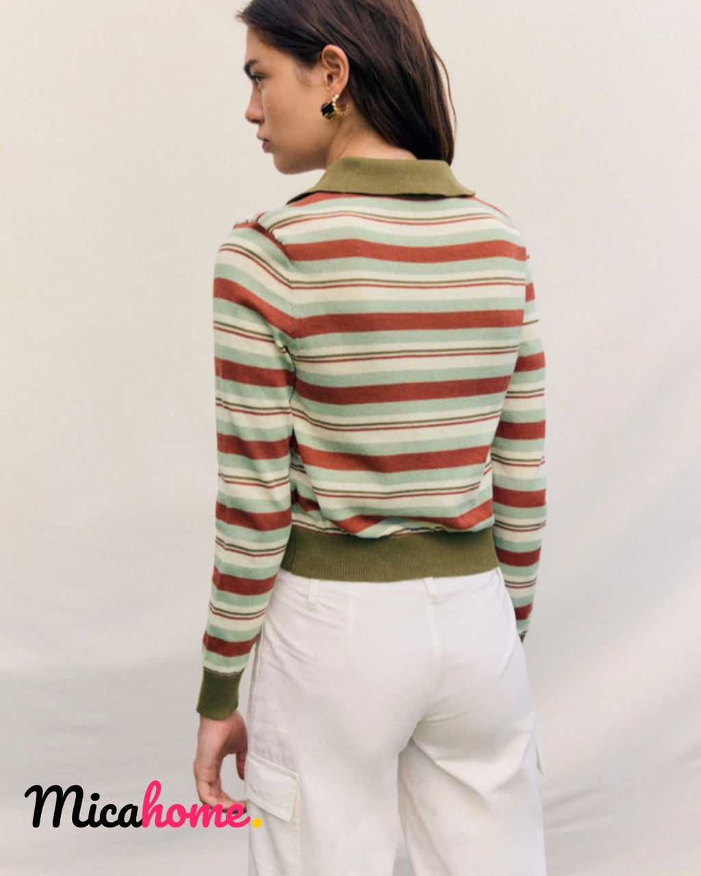 Cardigan de Punto a Rayas