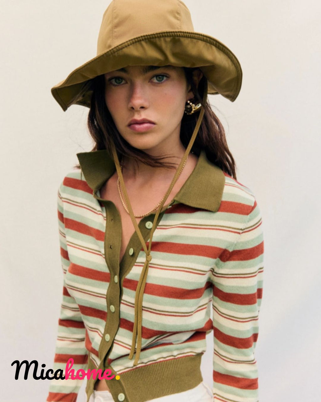 Cardigan de Punto a Rayas